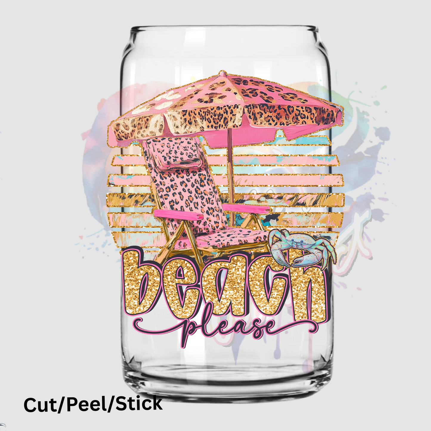 Beach Please UV DTF Decal