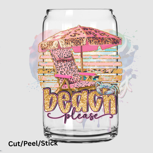 Beach Please UV DTF Decal