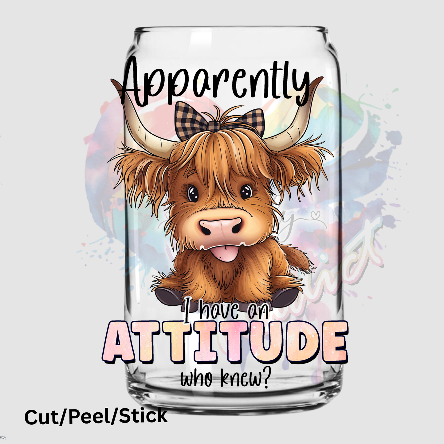 Attitude Cow UV DTF Decal