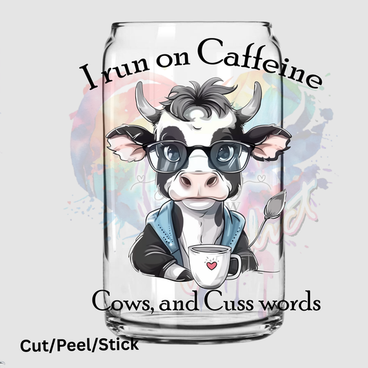 Caffeine and Cusswords UV DTF Decal
