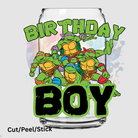 Turtle Birthday Boy UV DT Decal