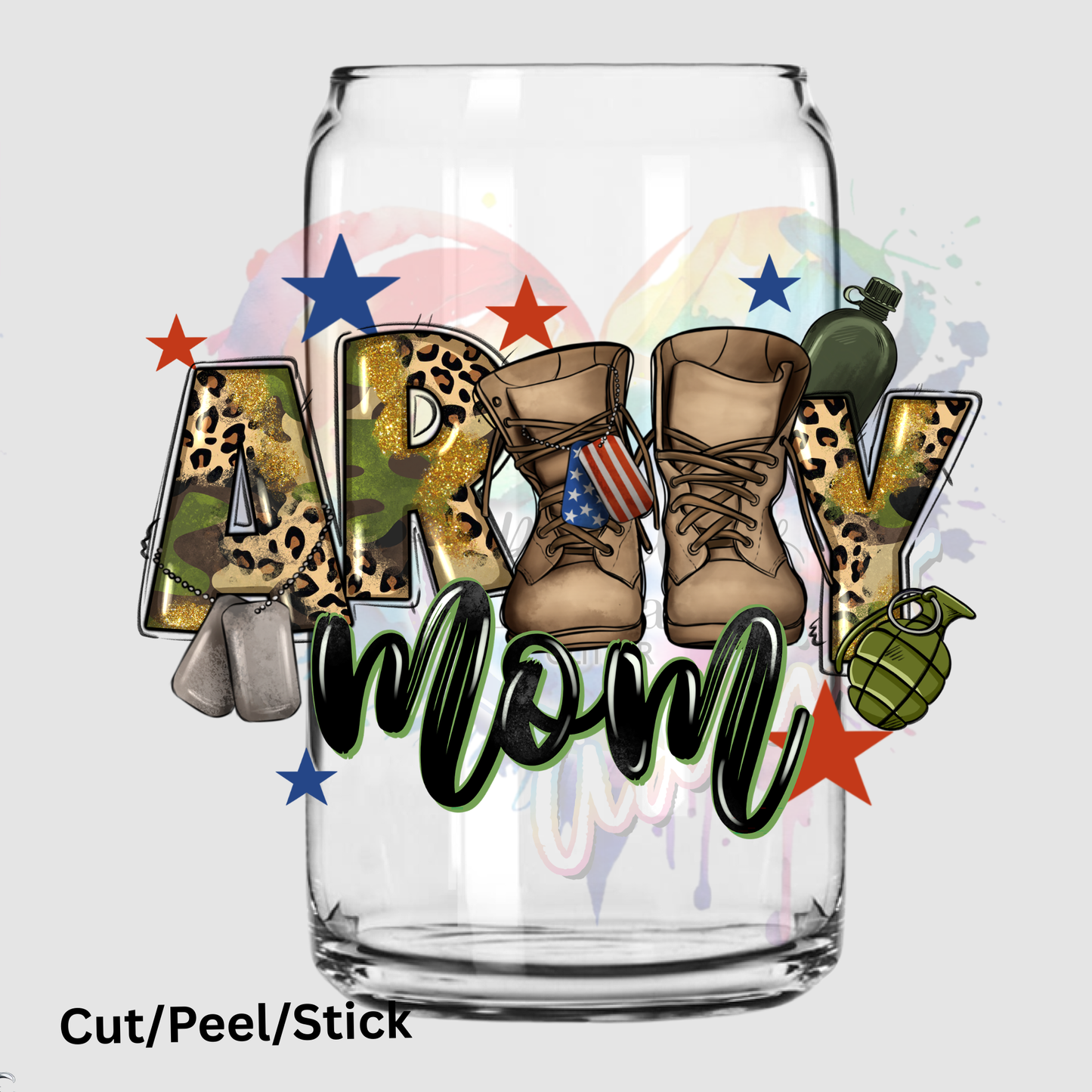 army Mom UV DTF Decal
