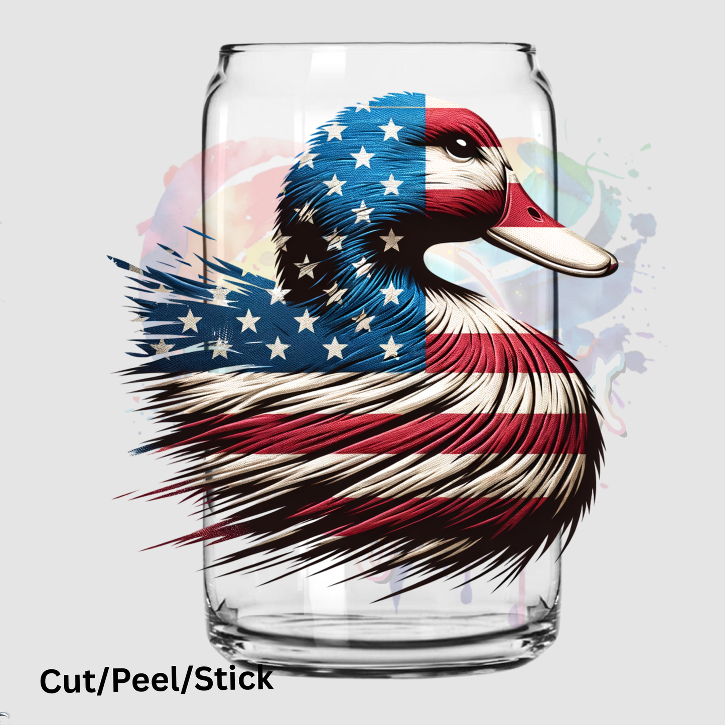 Ragged Duck American Flag UV DTF Decal