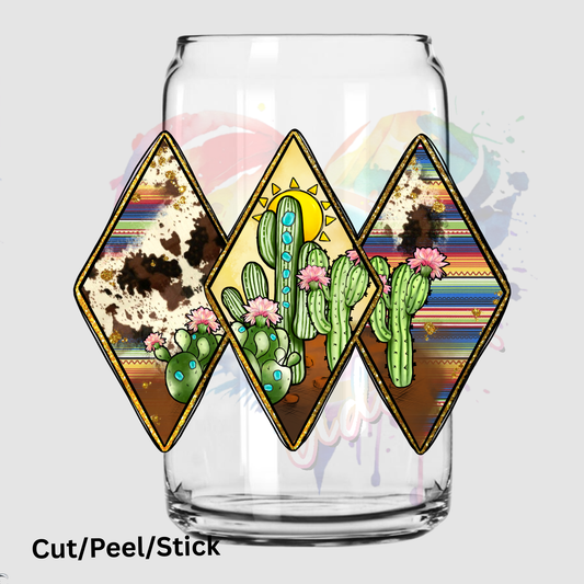 Cactus Serape Cowhide UV DTF Decal