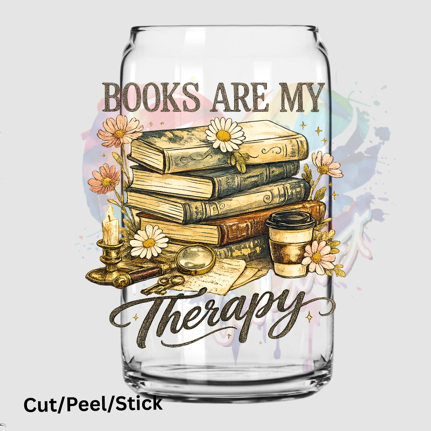 Books are my therapy 1 UV DTF Decal