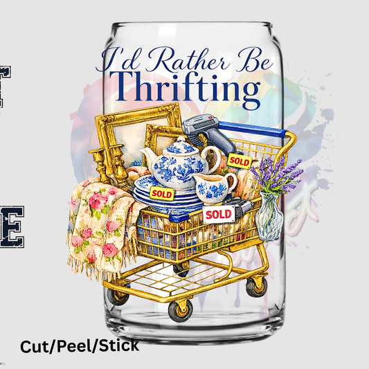 rather be thrifting 1 uv dtf decal