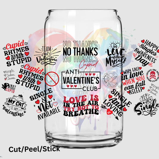 Anti Valentines Day uv dtf 16 oz wrap
