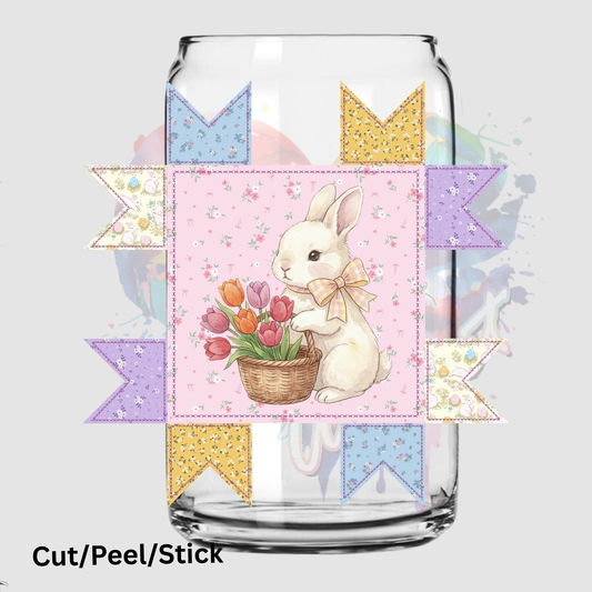 Easter Bunny Patchwork UV DTF DECAL