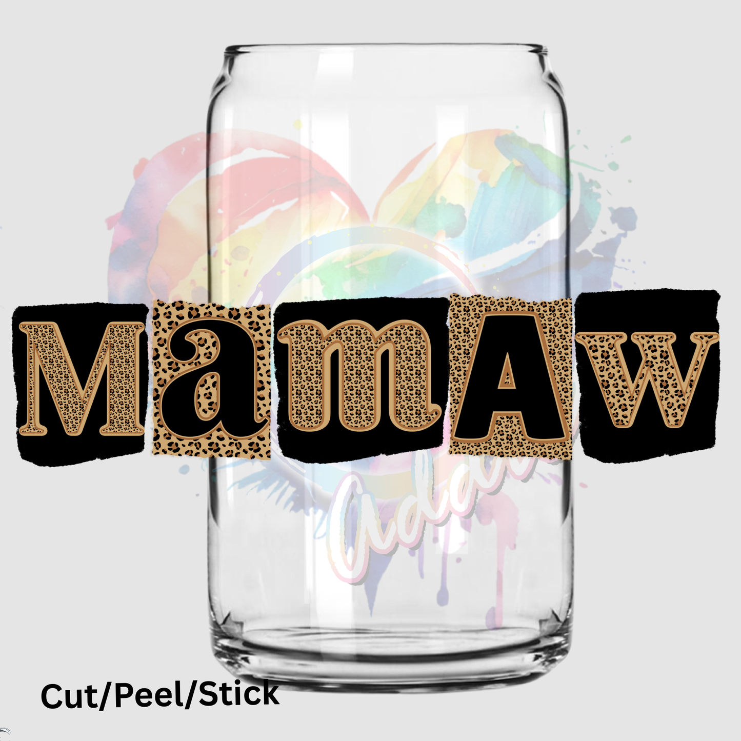 mamaw  UV DTF Decal (printed in width)