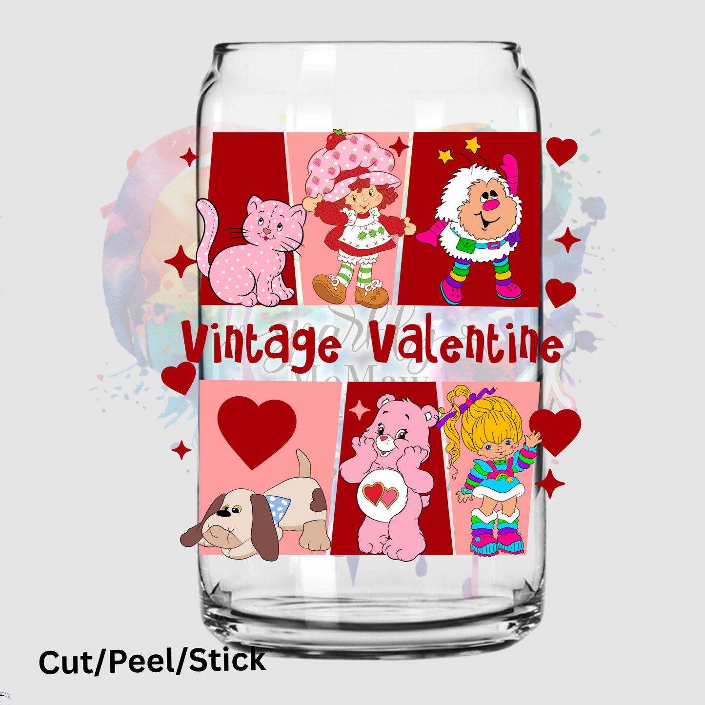 Vintage valentine white UV DTF Decal