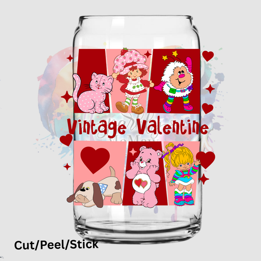 Vintage valentine white UV DTF Decal