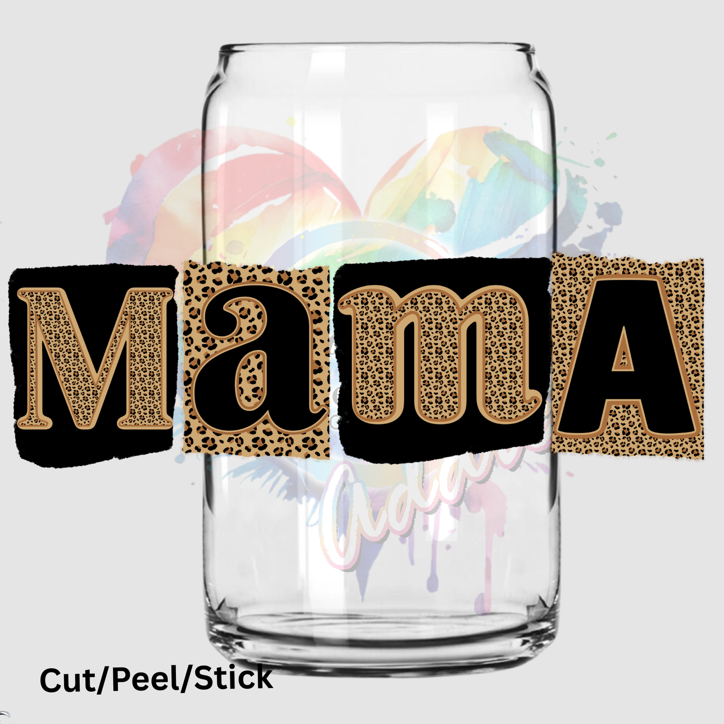 mama  UV DTF Decal (printed in width)