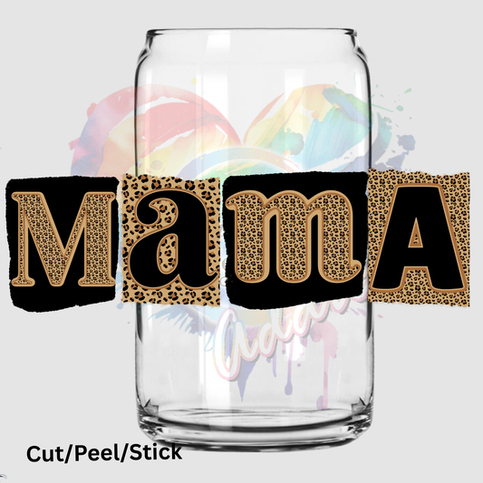 mama  UV DTF Decal (printed in width)