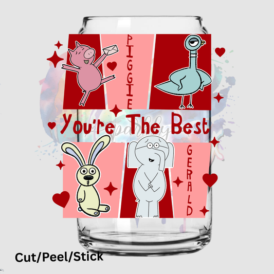 Piggie Gerald valentine UV DTF Decal