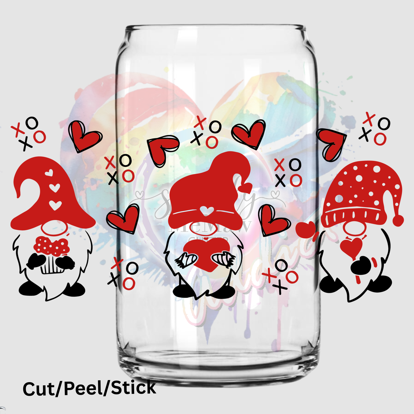 Valentine Gnome UV DTF 16 oz Wrap