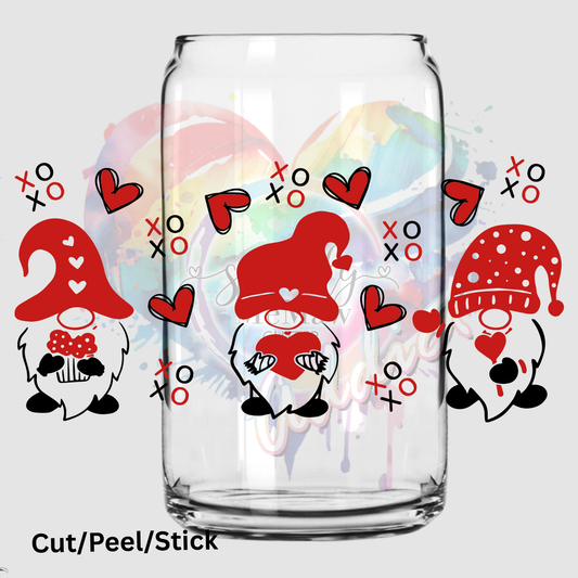 Valentine Gnome UV DTF 16 oz Wrap