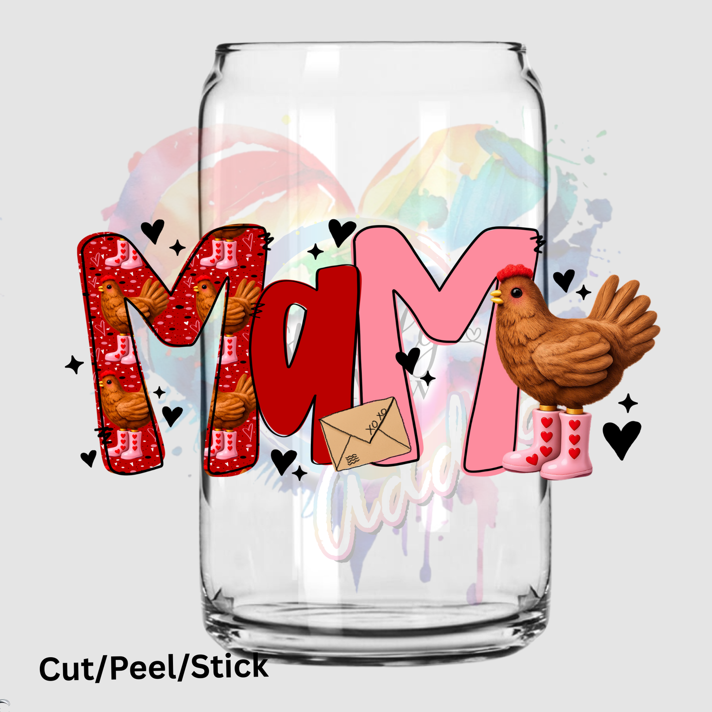 Mama chicken UV DTF Decal