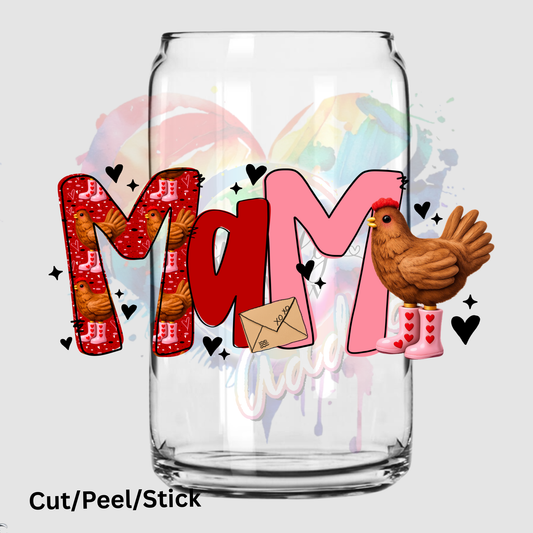 Mama chicken UV DTF Decal