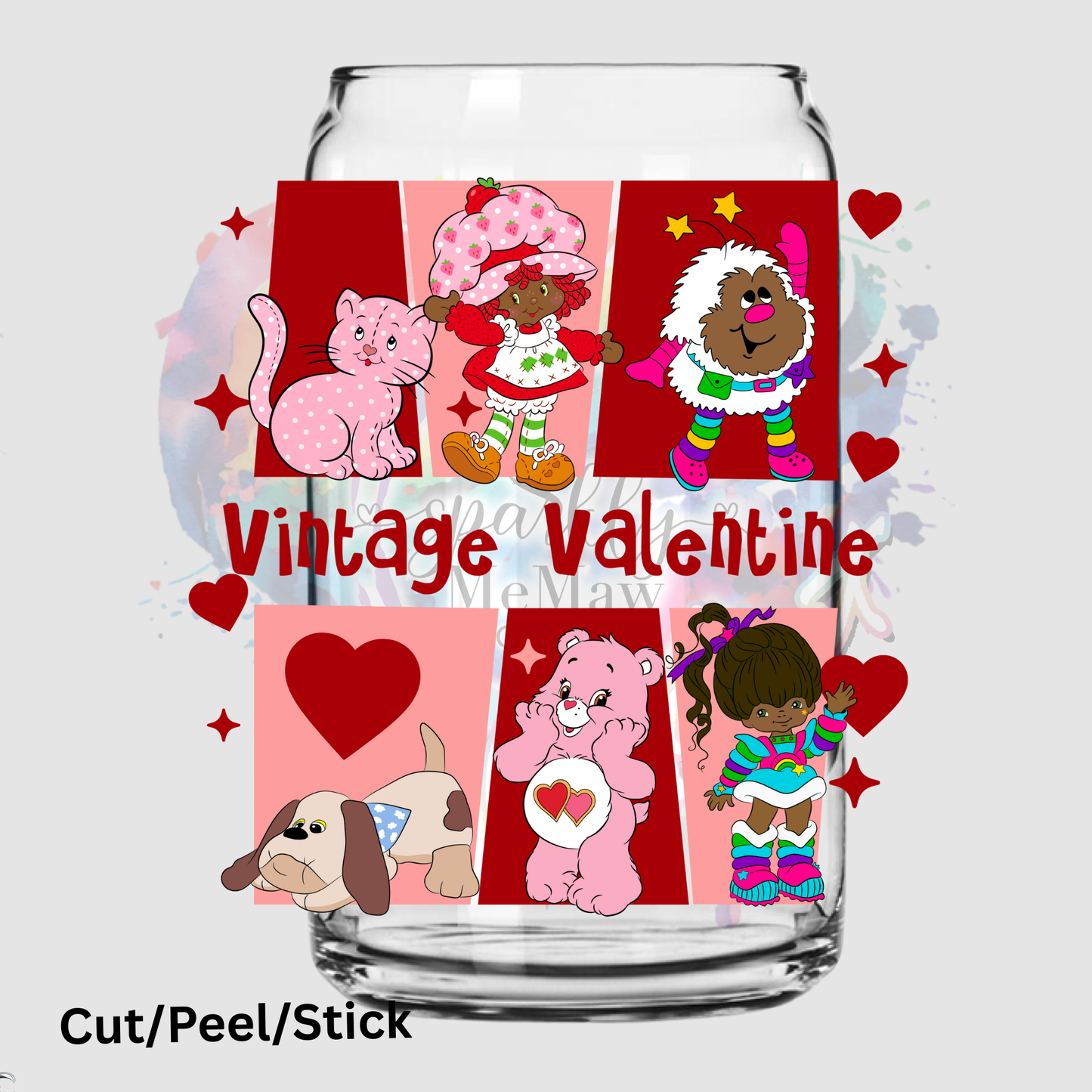 Vintage valentine black UV DTF Decal