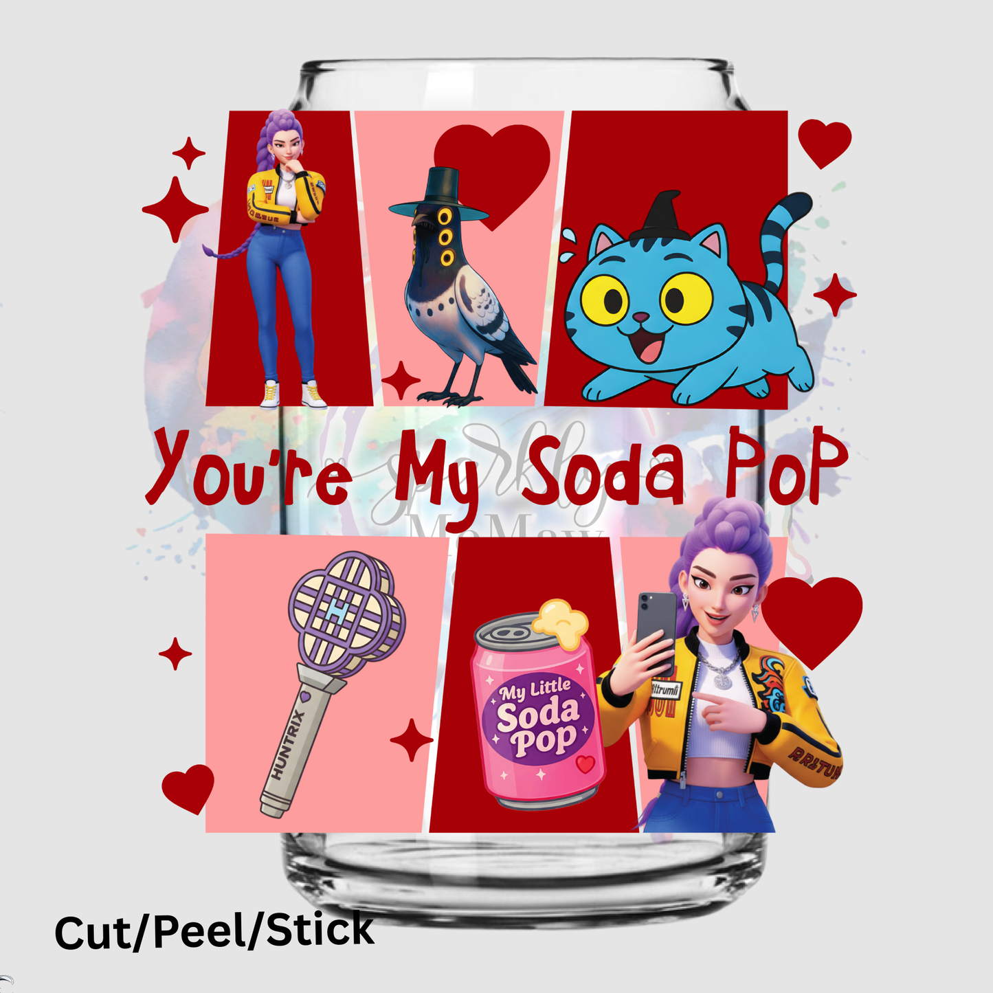 pop valentine UV DTF Decal