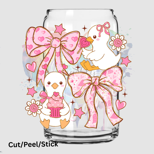 Coquette Valentine Goose UV DTF Decal