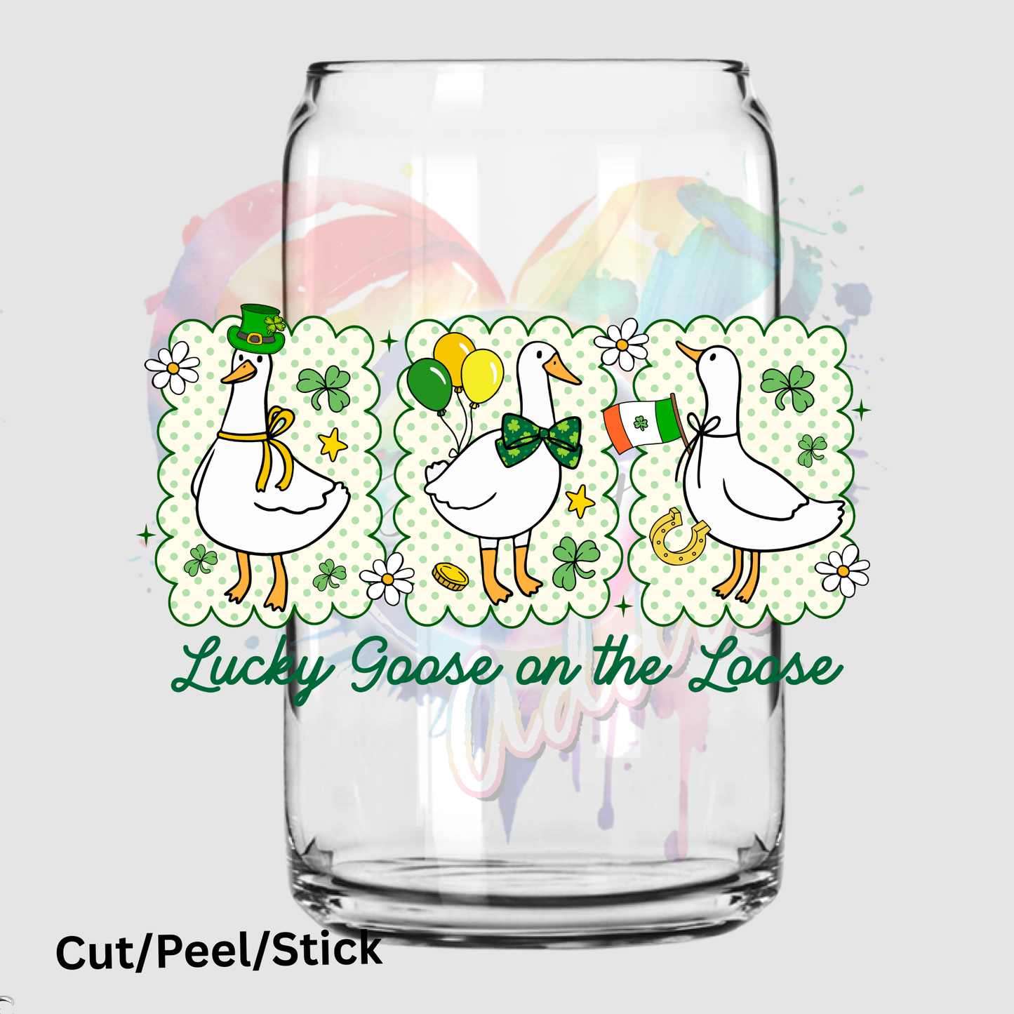 Lucky Goose on the Loose UV DTF Decal (printed in width)