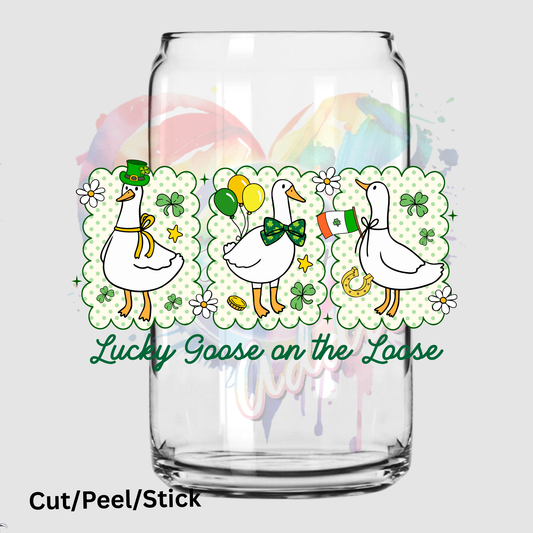 Lucky Goose on the Loose UV DTF Decal (printed in width)