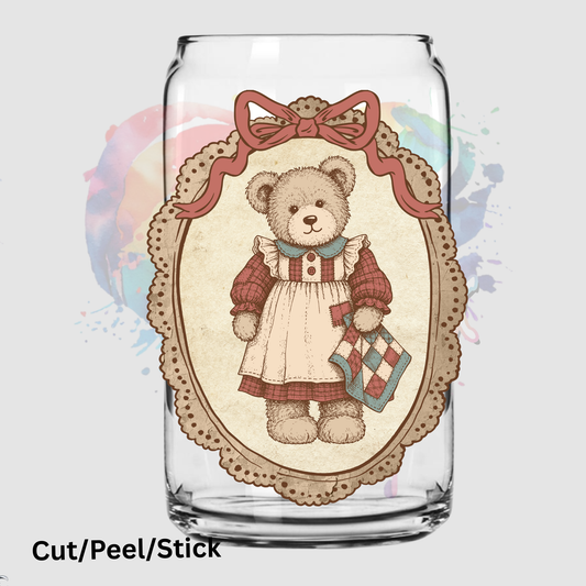 Vintage Granny Bear UV DTF Decal
