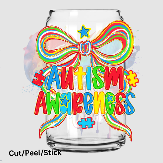 Autism Awareness Bow UV DTF Decal