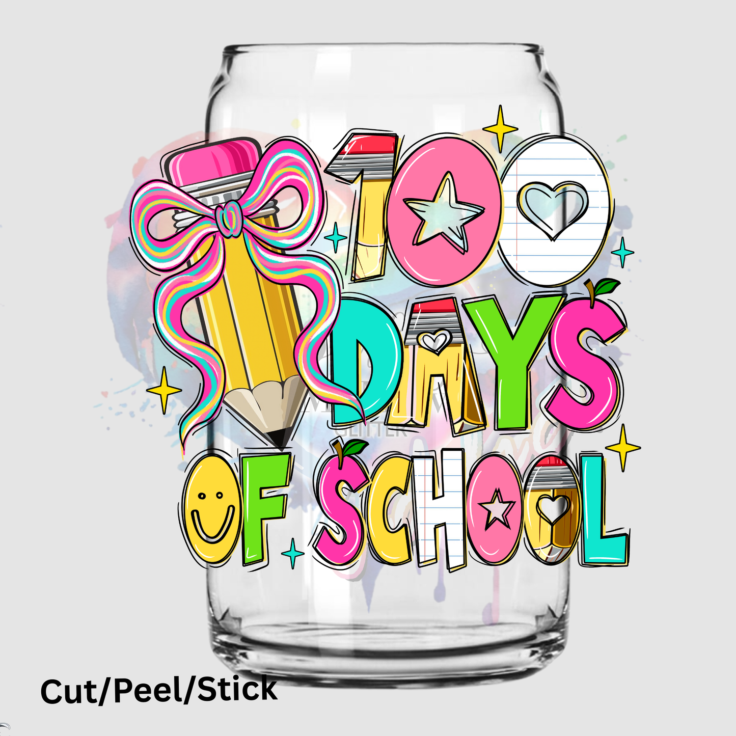 100 Days of School UV DTF Decal