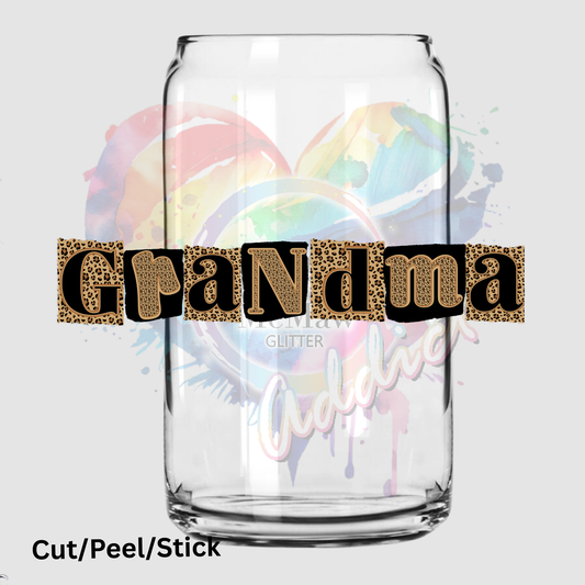 grandma UV DTF Decal (printed in width)