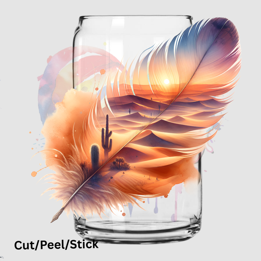 Fantasy Scenic Feather UV DTF Decal 2
