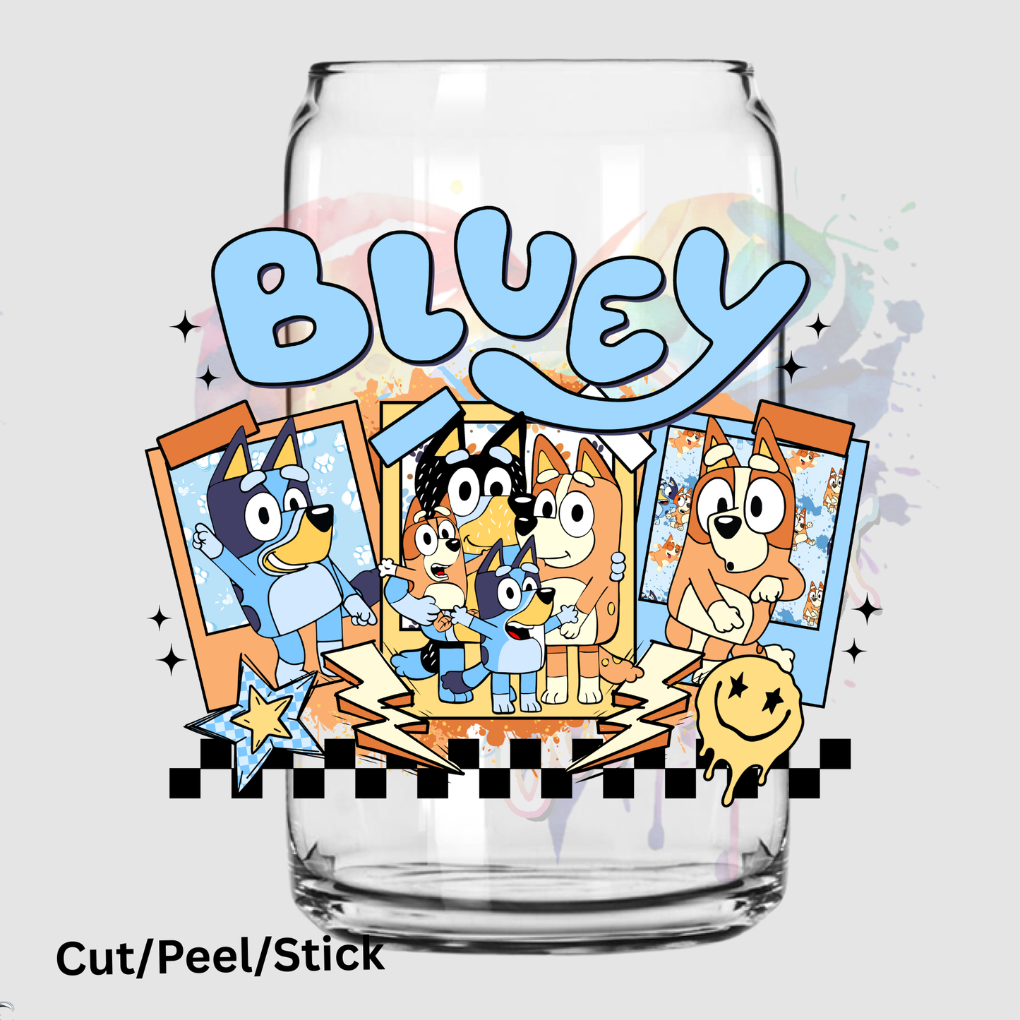Bluey Polaroids UV DTF Decal
