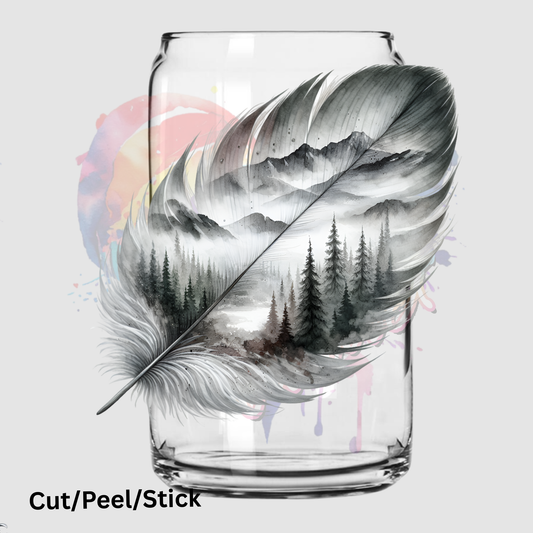 Fantasy Scenic Feather UV DTF Decal 1
