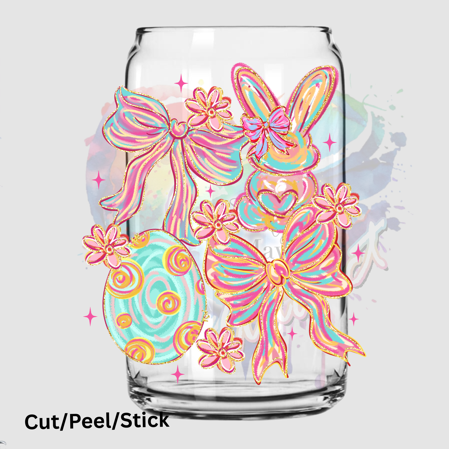 Coquette Easter Doodles UV DTF DECAL