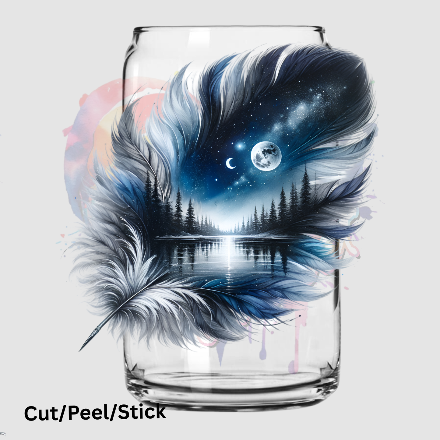 Fantasy Scenic Feather UV DTF Decal 2