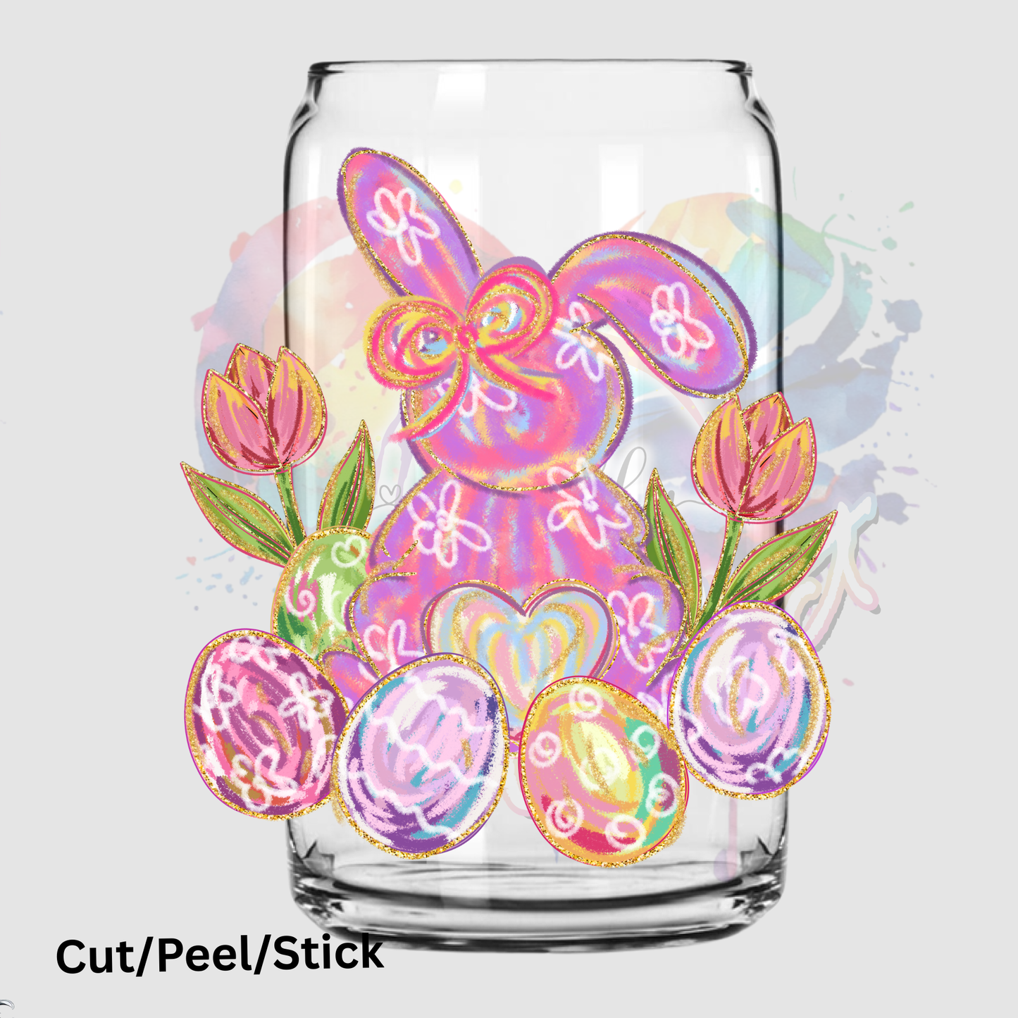 Doodle Easter Bunny UV DTF DECAL
