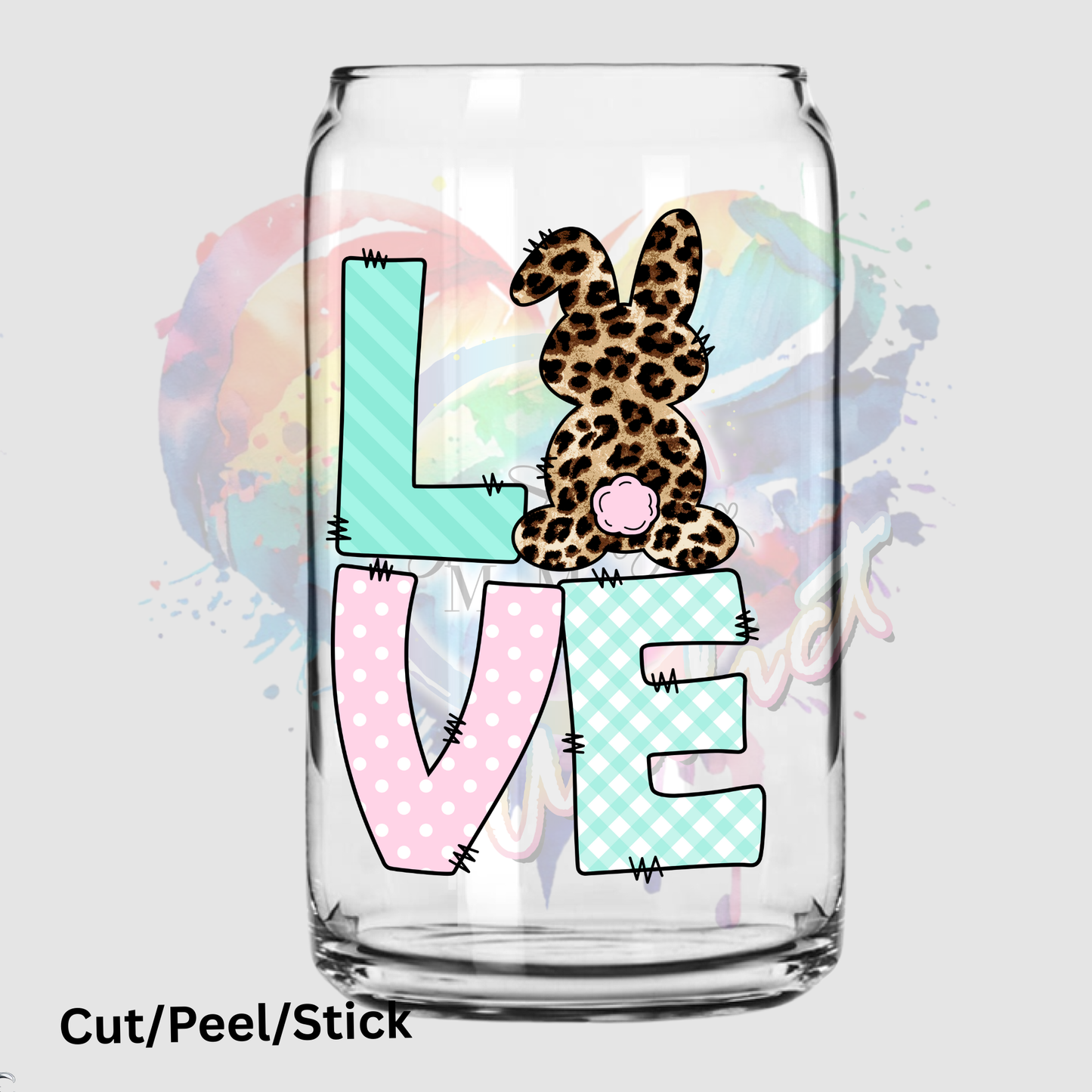 Love Bunny Green UV DTF Decal