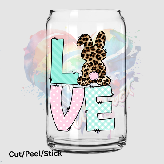 Love Bunny Green UV DTF Decal