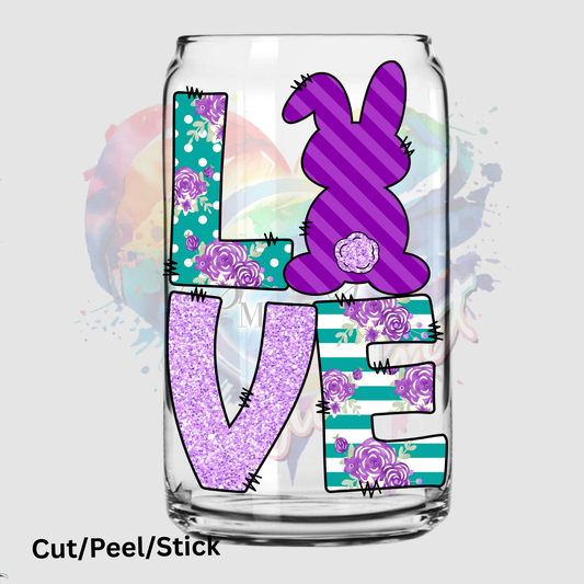 Love Bunny 2 Purple UV DTF Decal