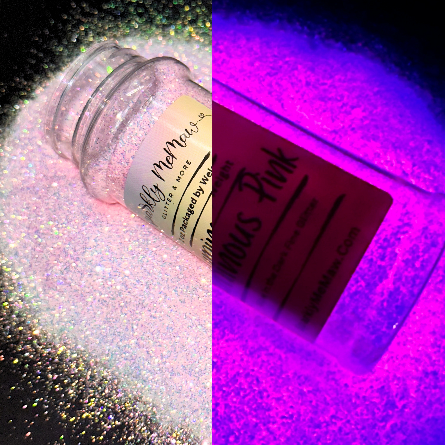 Luminous Pink Fine Glow in the Dark Glitter Mix