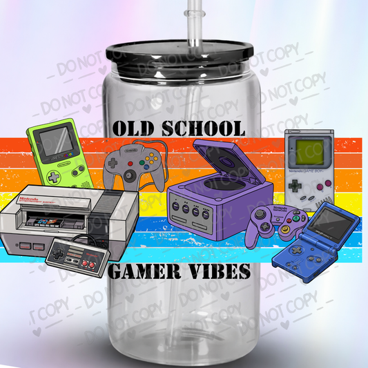Old School Gamer Vibes Retro Nintendo Gaming Consoles UV DTF Wrap