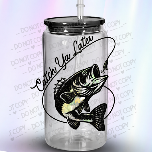 Catch Ya Later Leaping Bass Fishing Lure UV DTF Decal