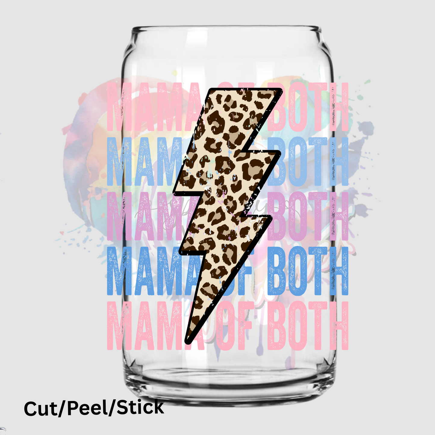 Mom of Both Dusty Pink/Blue UV DTF Decal