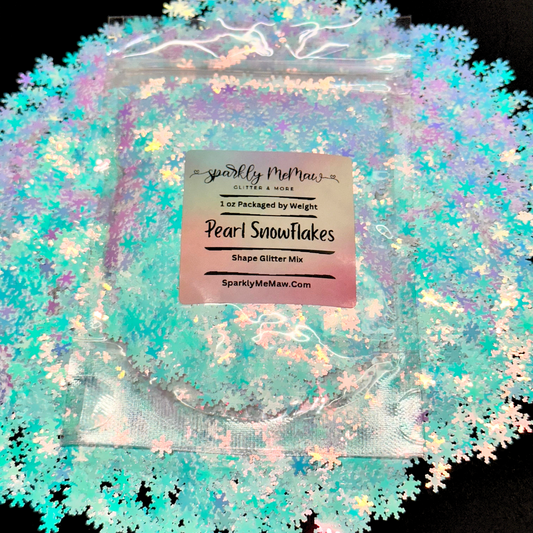Pearl Snow Flakes "Color shifting" Shape glitter 6MM