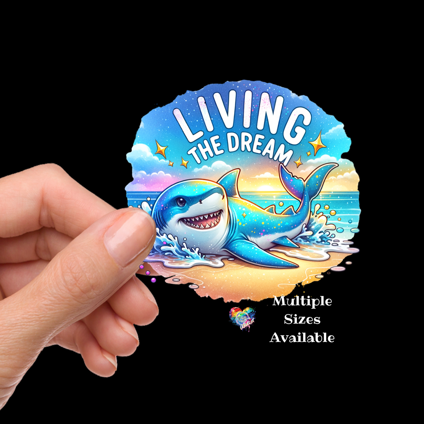 Living The Dream "Shark" UV DTF Decal
