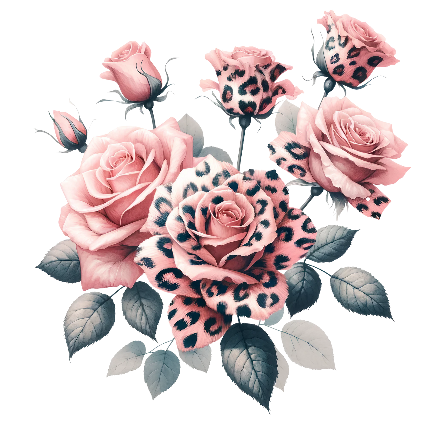 Animal Roses 5 inch UV DTF Decals