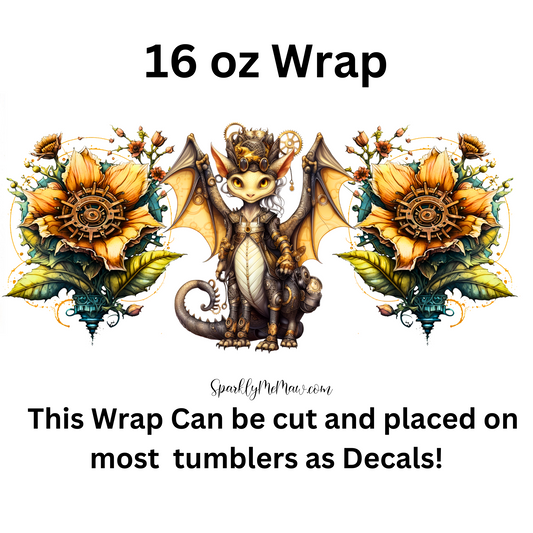 Steampunk Dragon UV DTF 16 oz Wrap