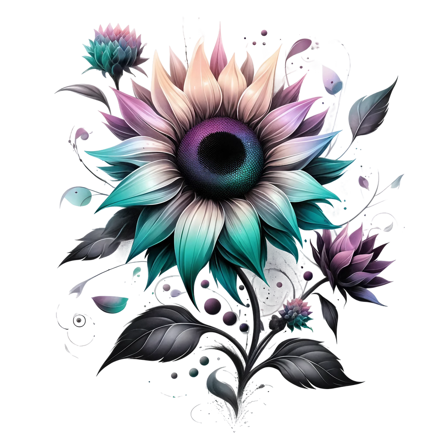 Stylized Watercolor Sunflowers 19 styles UV DTF Decal