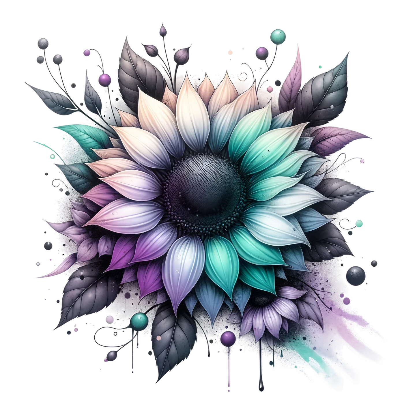 Stylized Watercolor Sunflowers 19 styles UV DTF Decal